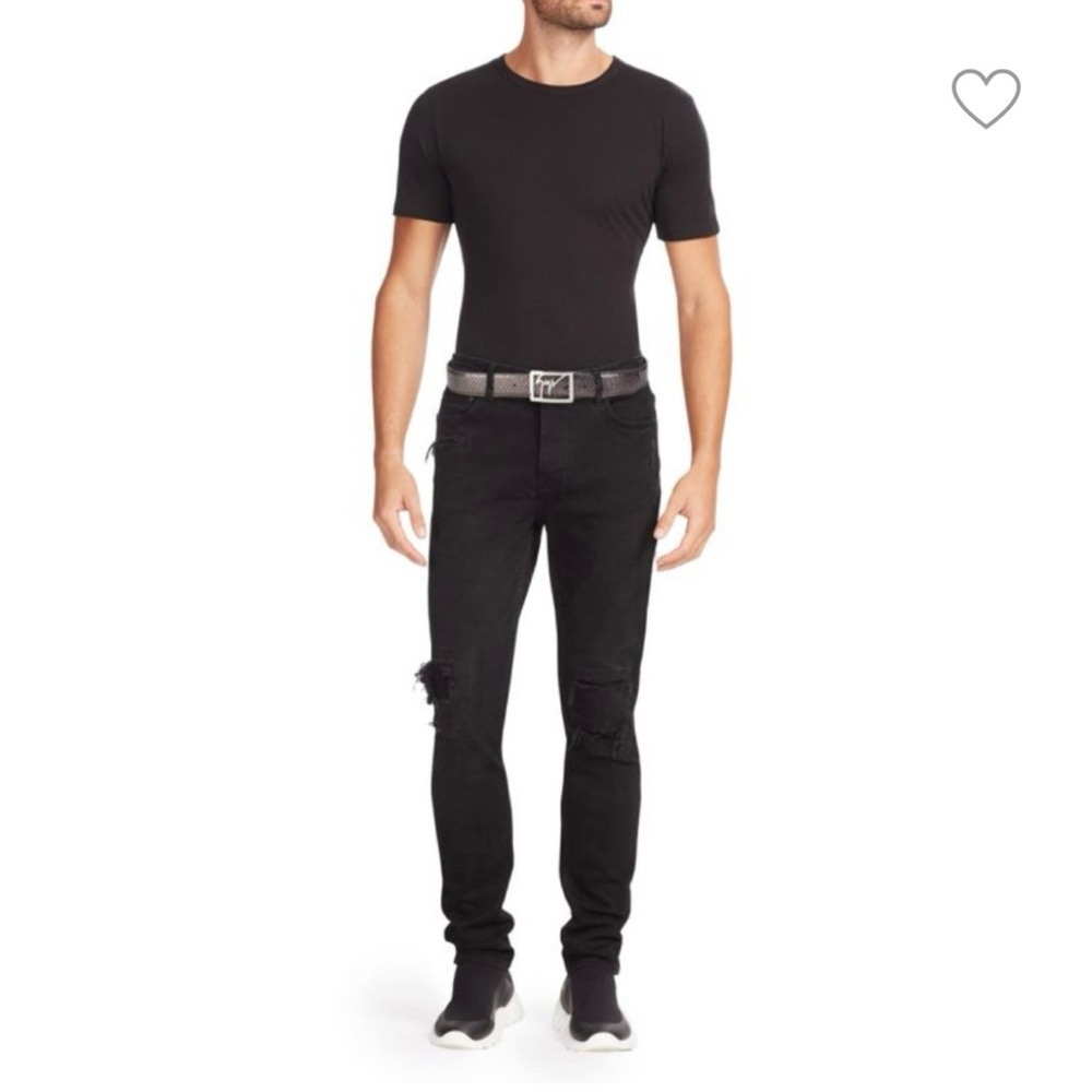 GIUSEPPE ZANOTTI Logo Black Leather Men’s Belt NWT!! - Picture 2 of 12
